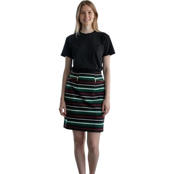 Michael Kors Striped Women's Skirt Size 12 Designer Chic Business Casual - Picture 1 of 10